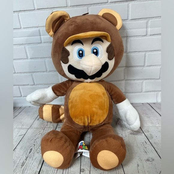 Super Mario Bros. Tanooki Suit Mario Raccoon Plush Toy 17” Stuffed Animal - Picture 1 of 12